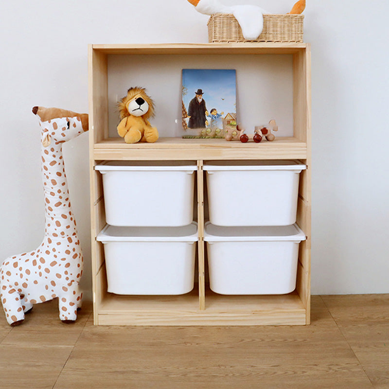Scandinavian with Closed Back Kids Bookshelf Freestanding with Drawers