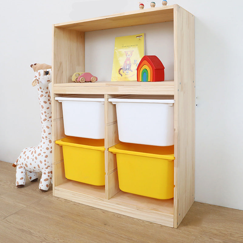 Scandinavian with Closed Back Kids Bookshelf Freestanding with Drawers