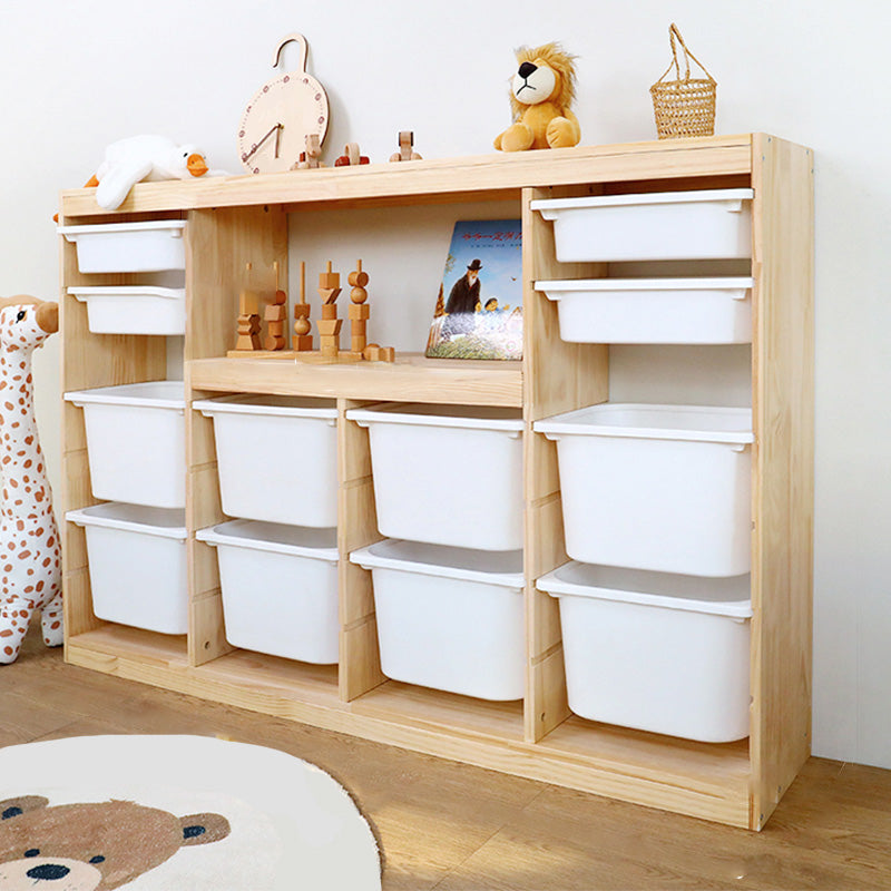 Scandinavian with Closed Back Kids Bookshelf Freestanding with Drawers