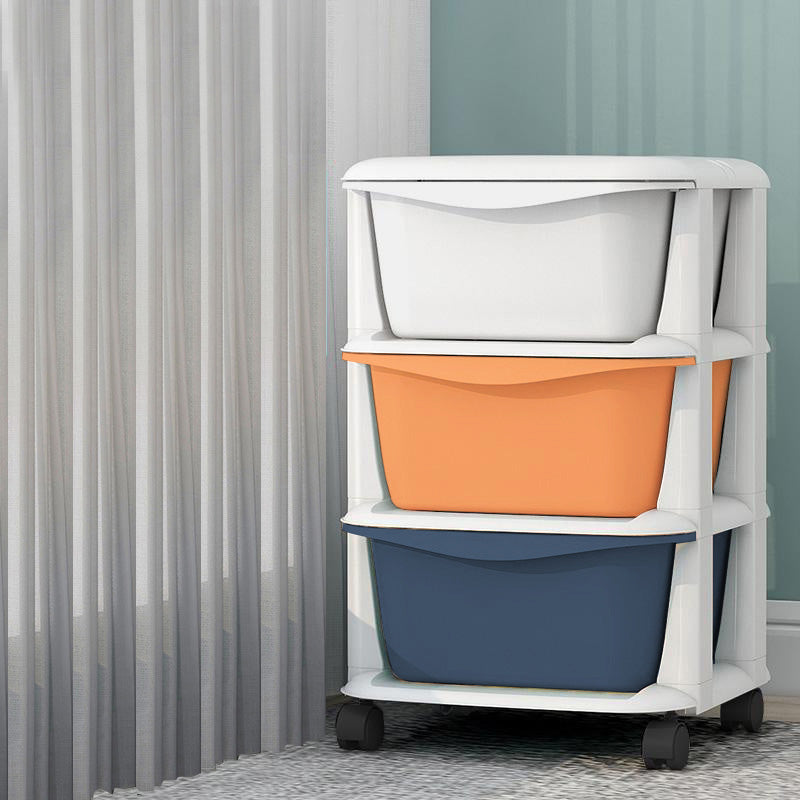 Contemporary Plastic Storage Bookcase Freestanding Closed Back No Theme