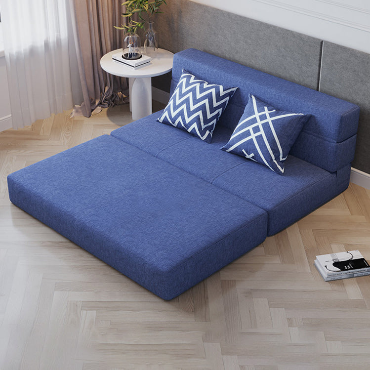 Contemporary Linen Daybed Metal Upholstered Kids Bed Foldable