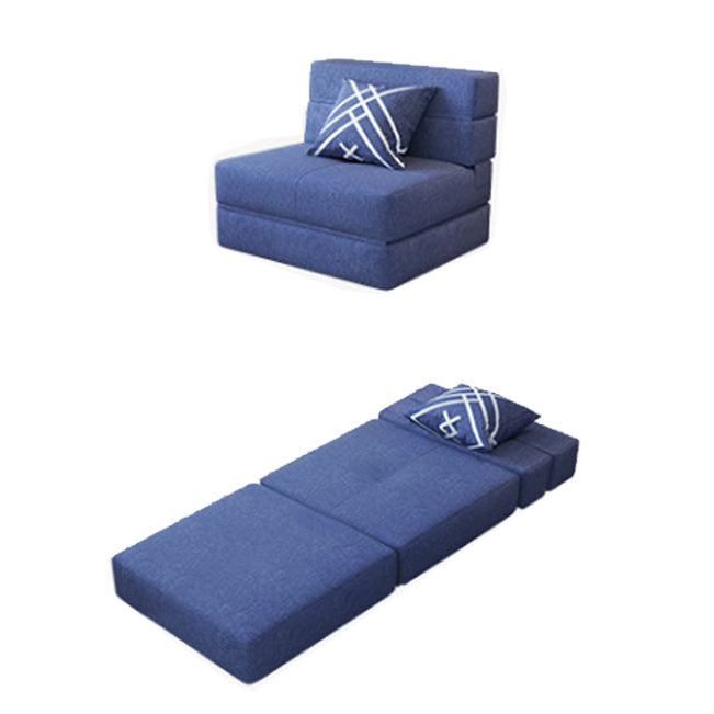 Contemporary Linen Daybed Metal Upholstered Kids Bed Foldable