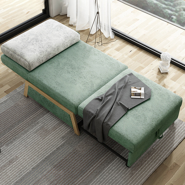 Contemporary Grey/Green Daybed Metal Upholstered Kids Bed with Panel Headboard