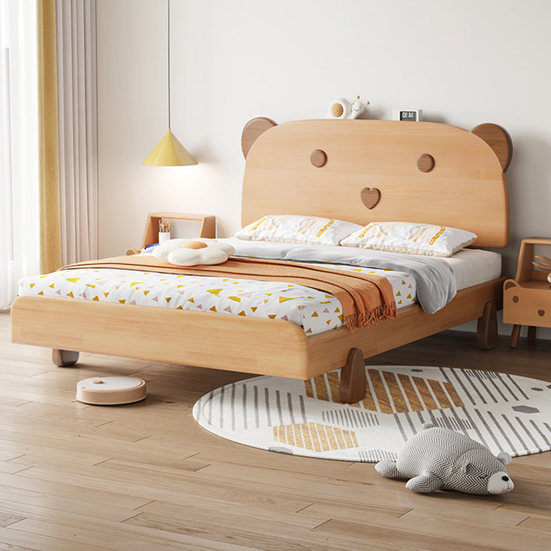 Modern Solid Wood Platform Bed Natural Bed Frame Animals Kids Bed