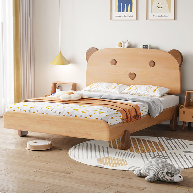 Modern Solid Wood Platform Bed Natural Bed Frame Animals Kids Bed