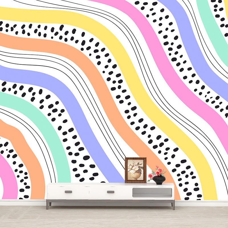 Illustration Pattern Mildew Wall Mural Horizontalt for Living Room