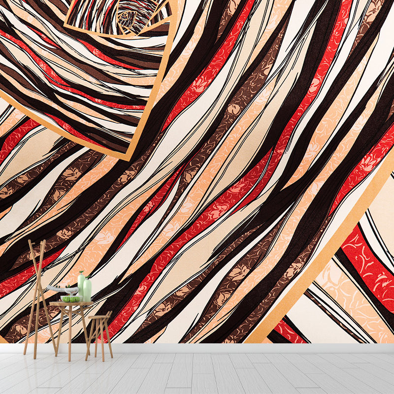 Illustration Pattern Mildew Wall Mural Horizontalt for Living Room