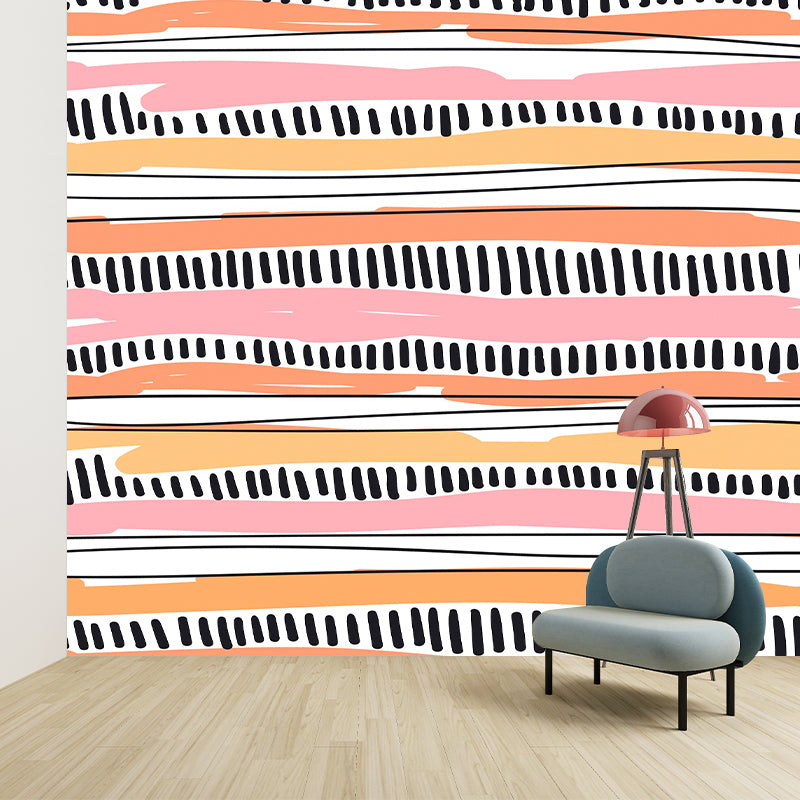 Illustration Pattern Mildew Wall Mural Horizontalt for Living Room