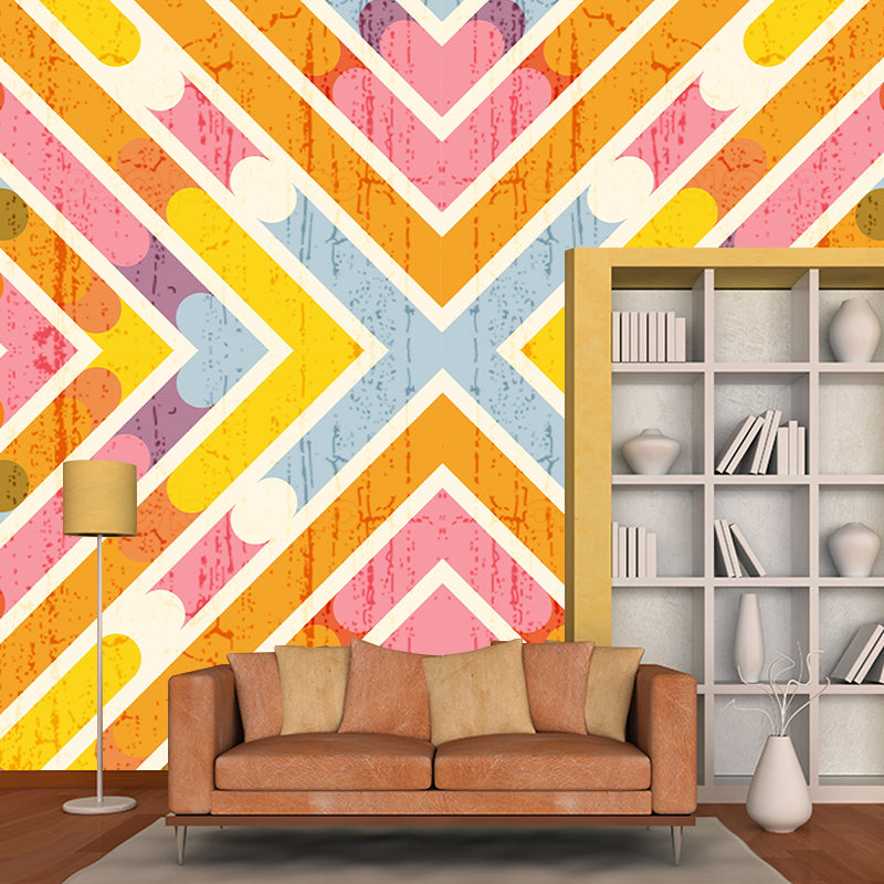 Illustration Geometric Pattern Mildew Wall Mural Horizontalt for Living Room