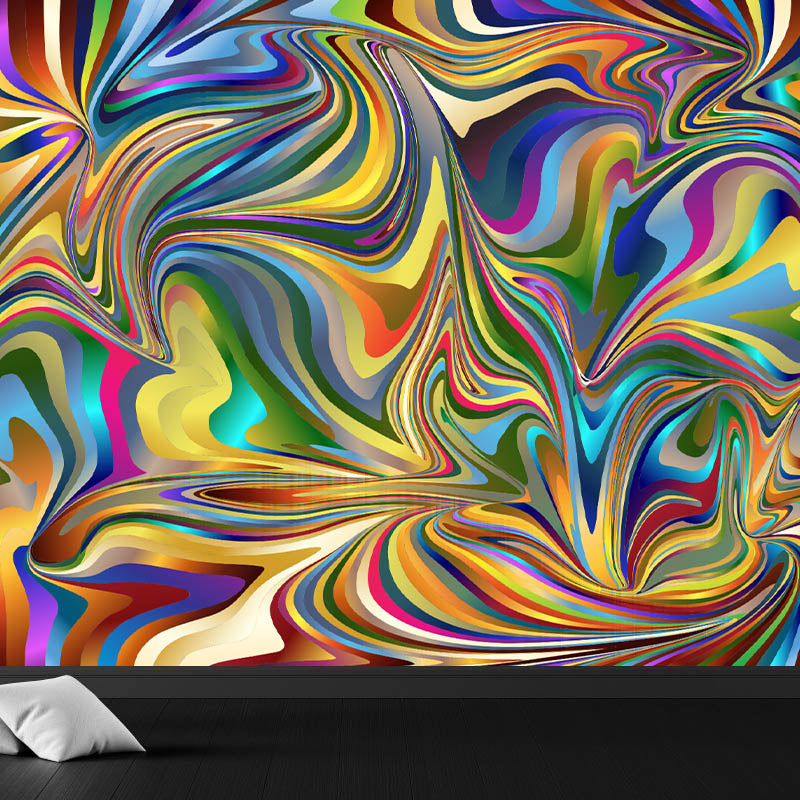 Abstract Illustration Pattern Mildew Wall Mural Horizontalt for Living Room
