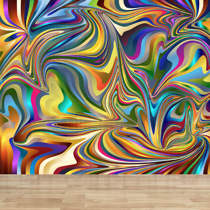 Abstract Illustration Pattern Mildew Wall Mural Horizontalt for Living Room