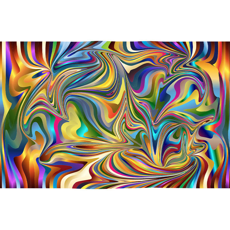 Abstract Illustration Pattern Mildew Wall Mural Horizontalt for Living Room