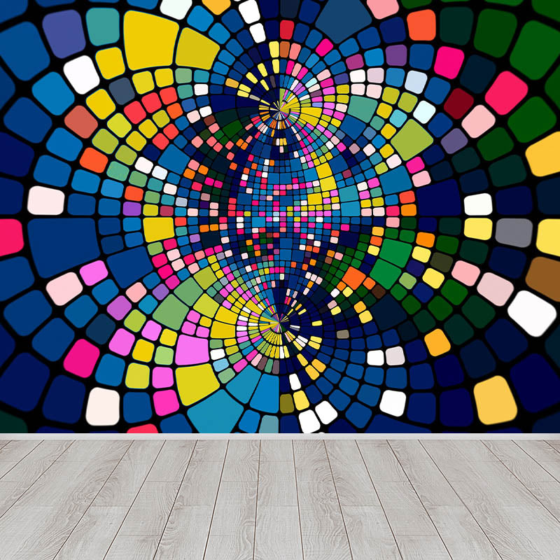 Geometric Illustration Pattern Mildew Wall Mural Horizontalt for Living Room