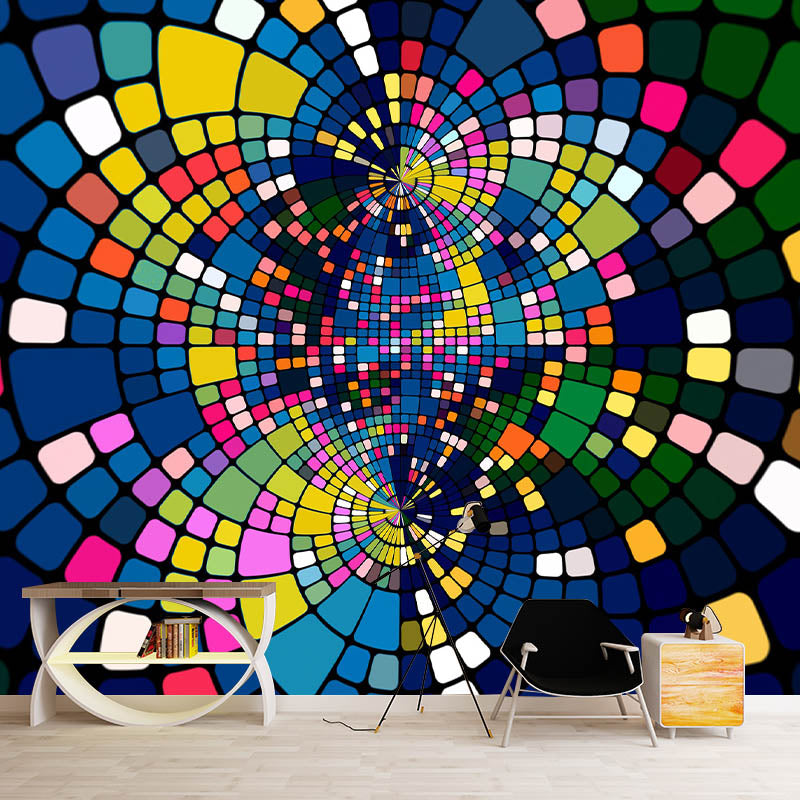 Geometric Illustration Pattern Mildew Wall Mural Horizontalt for Living Room