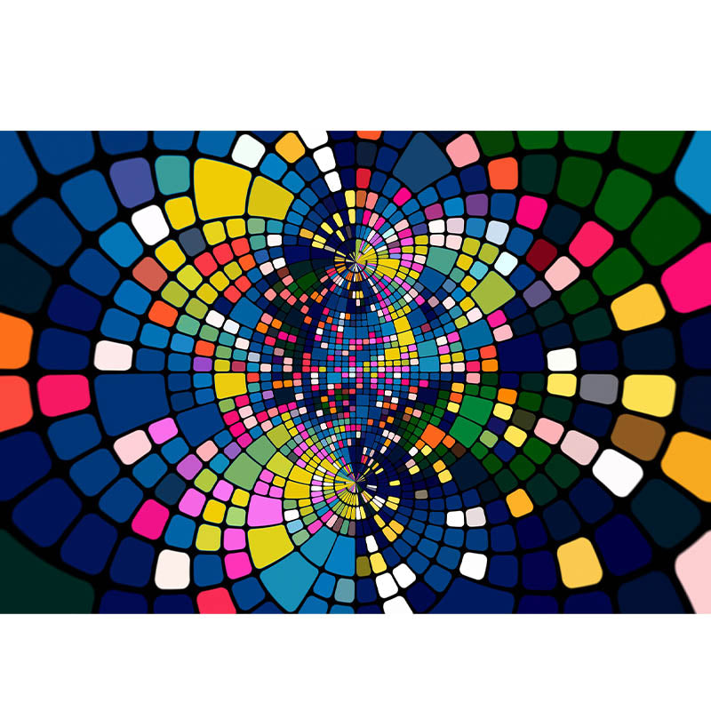 Geometric Illustration Pattern Mildew Wall Mural Horizontalt for Living Room