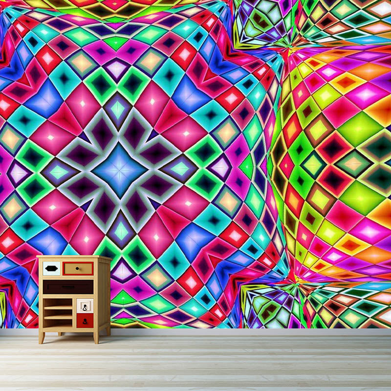 Geometric Illustration Pattern Mildew Wall Mural Horizontalt for Living Room