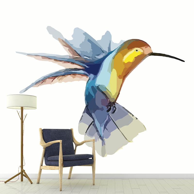 Animal Illustration Pattern Mildew Wall Mural Horizontalt for Living Room