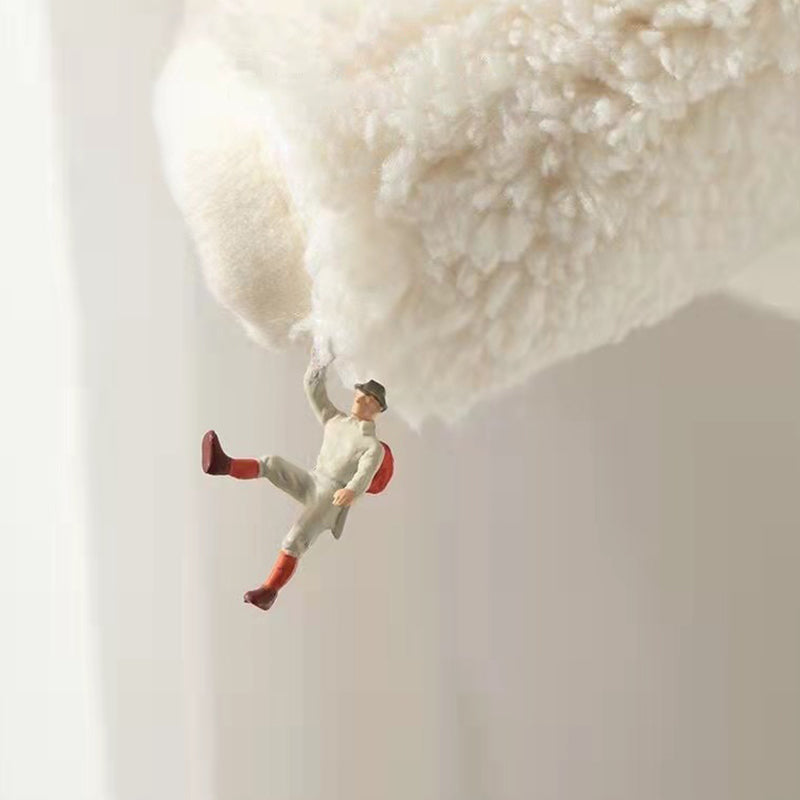 Modern Simple Line Rug Round Imitation Cashmere Area Carpet Absorbent Non-slip Rug for Living Room