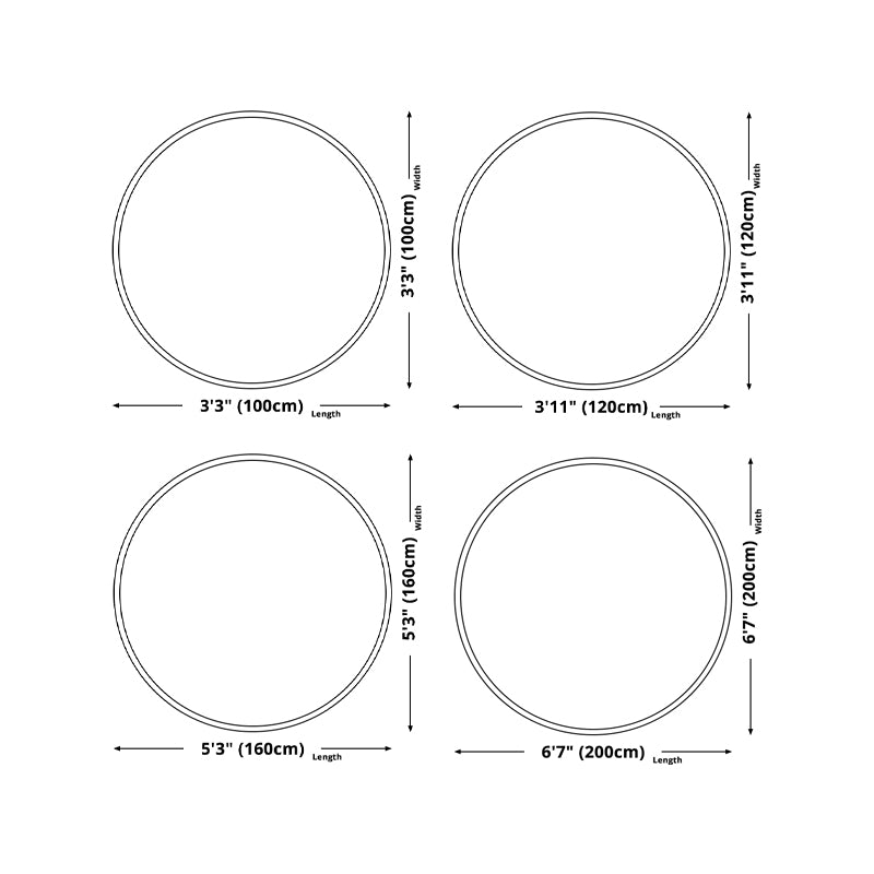 Modern Simple Line Rug Round Imitation Cashmere Area Carpet Absorbent Non-slip Rug for Living Room