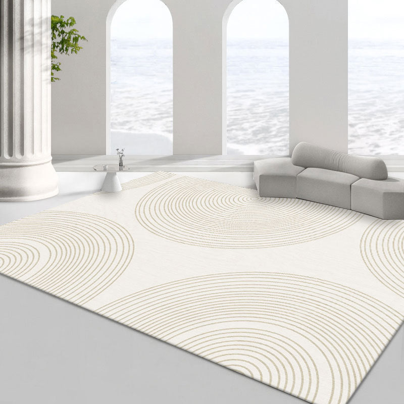 Modern Minimalist Line Rug Square Loop Pile Rug Absorbent Non-slip Area Carpet for Living Room