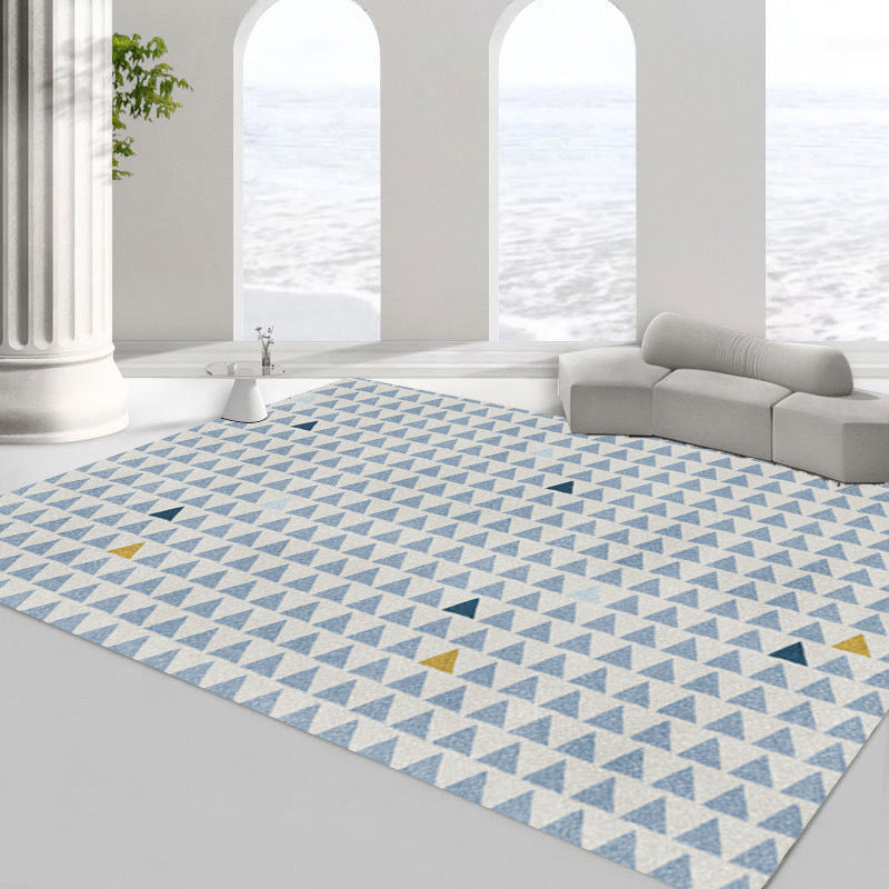 Modern Minimalist Line Rug Square Loop Pile Rug Absorbent Non-slip Area Carpet for Living Room