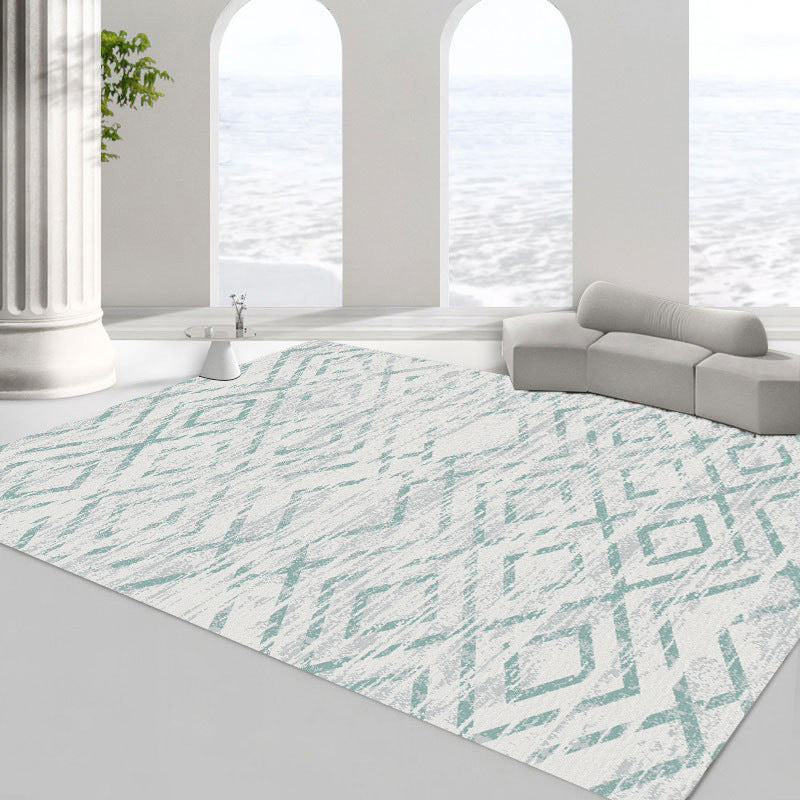Modern Minimalist Line Rug Square Loop Pile Rug Absorbent Non-slip Area Carpet for Living Room