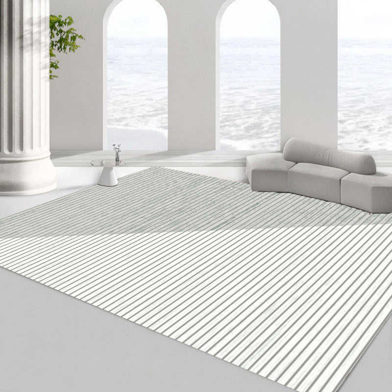 Modern Minimalist Line Rug Square Loop Pile Rug Absorbent Non-slip Area Carpet for Living Room