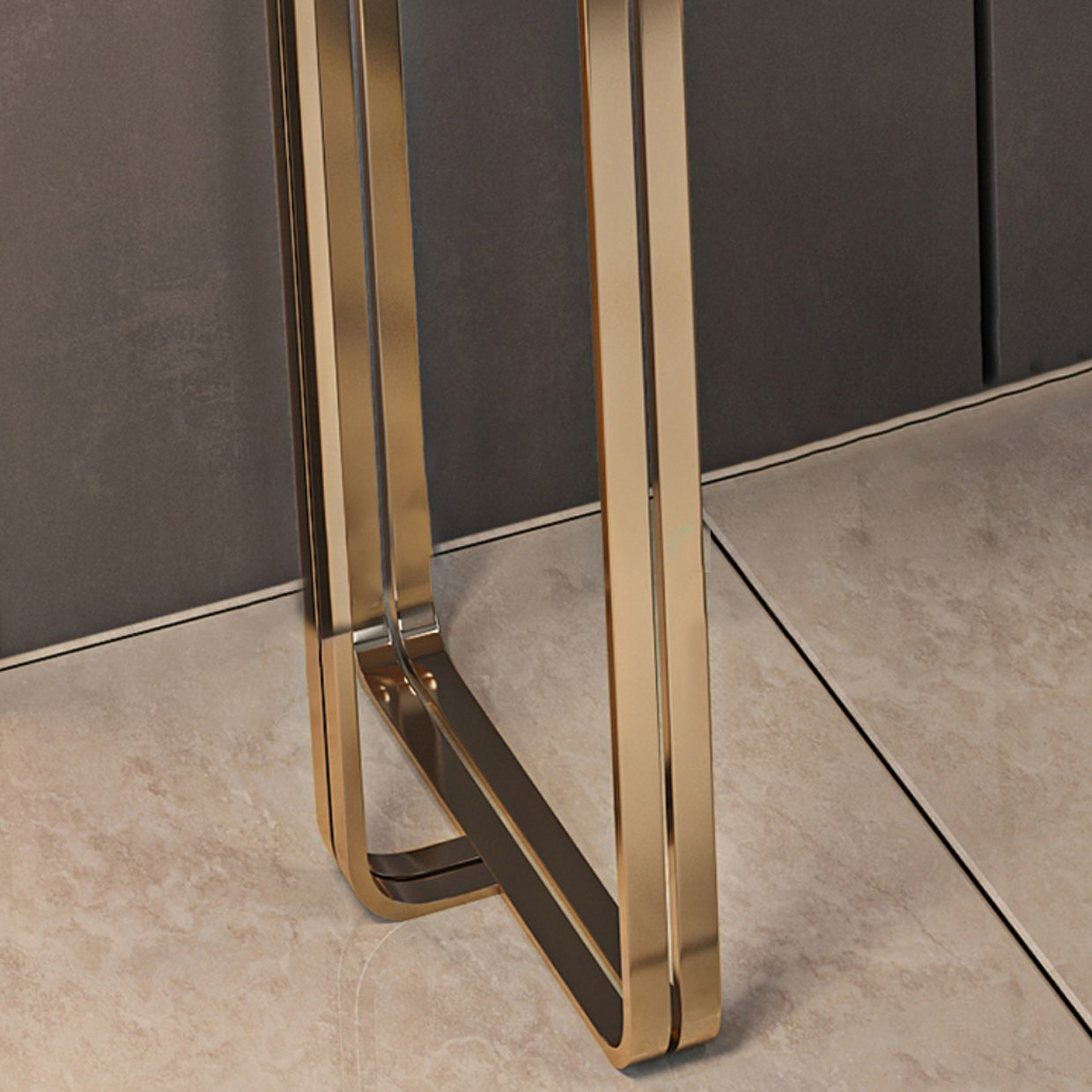 17" Wide Glam Vanity Table Glass Black Make-up Vanity with Drawer