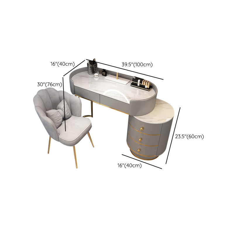 Adjustable Makeup Counter Lights Vanity Dressing Table with Drawer