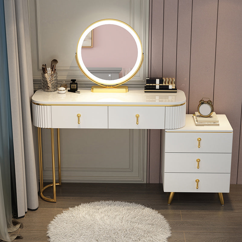 Wooden Makeup Counter Adjustable Mirror Vanity Dressing Table with Drawer