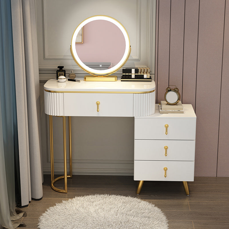 Wooden Makeup Counter Adjustable Mirror Vanity Dressing Table with Drawer