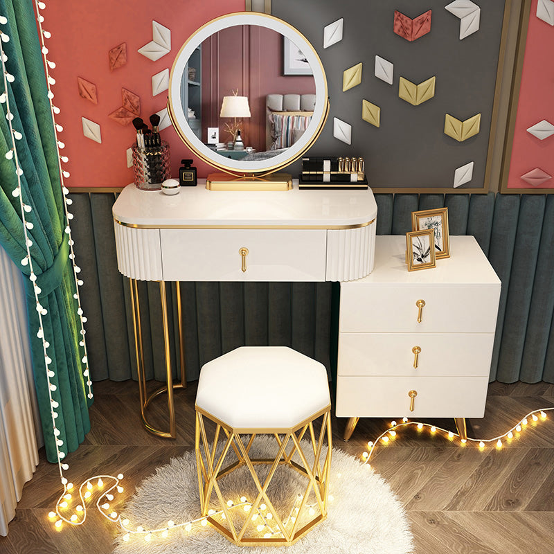 Wooden Makeup Counter Adjustable Mirror Vanity Dressing Table with Drawer