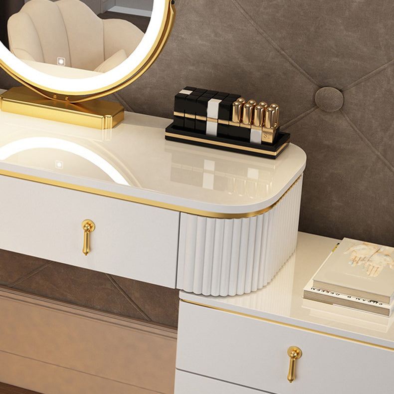 Wooden Makeup Counter Adjustable Mirror Vanity Dressing Table with Drawer