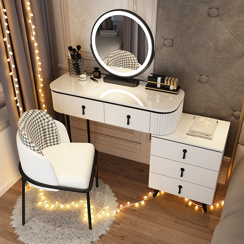 Wooden Makeup Counter Adjustable Mirror Vanity Dressing Table with Drawer