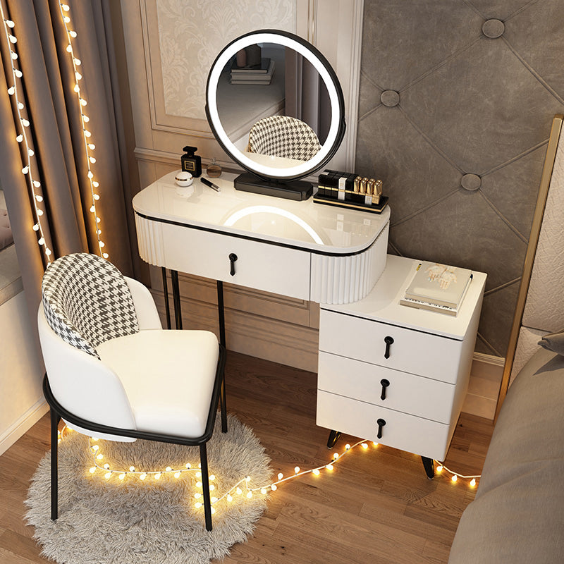 Wooden Makeup Counter Adjustable Mirror Vanity Dressing Table with Drawer