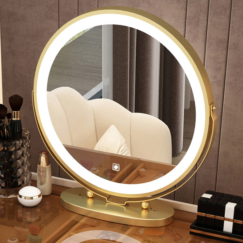 Glam Glass Vanity Dressing Table Bedroom Mirror Makeup Vanity Desk with Drawer