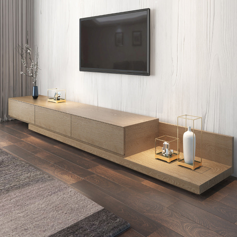 Wooden TV Stand Console Scandinavian Media Console with 3 Drawers