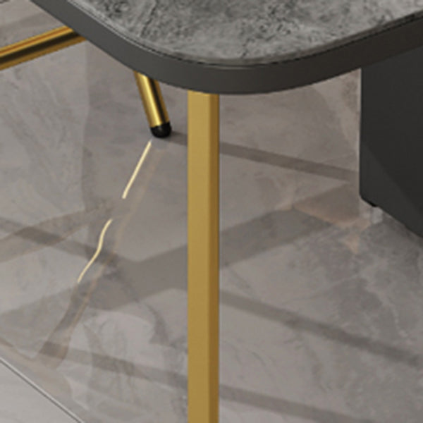 Modern Folding Dining Table Rectangle Wooden Top with Storage