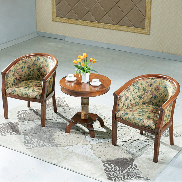 Traditional Style Dining Chair Upholstered Solid Wood Arm Chair for Hotel
