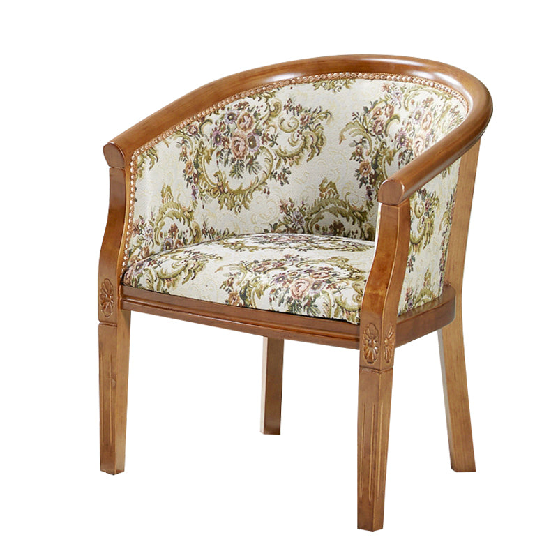 Traditional Style Dining Chair Upholstered Solid Wood Arm Chair for Hotel