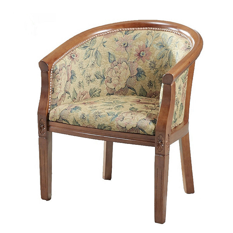 Traditional Style Dining Chair Upholstered Solid Wood Arm Chair for Hotel