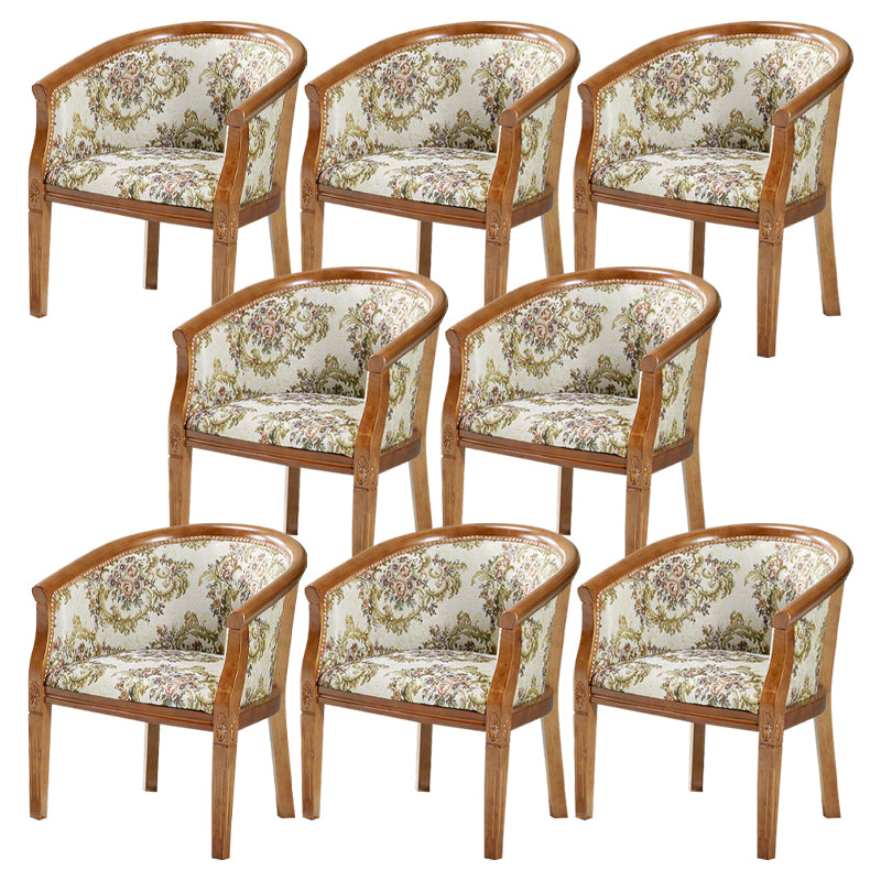 Traditional Style Dining Chair Upholstered Solid Wood Arm Chair for Hotel