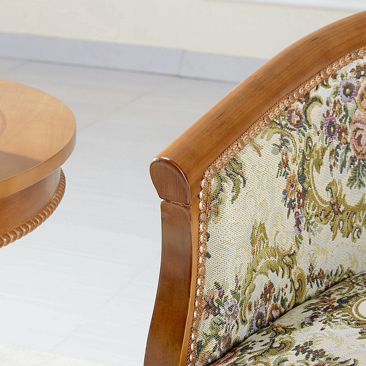 Traditional Style Dining Chair Upholstered Solid Wood Arm Chair for Hotel