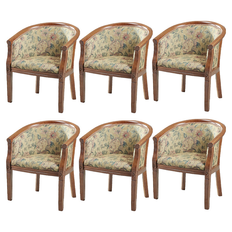 Traditional Style Dining Chair Upholstered Solid Wood Arm Chair for Hotel