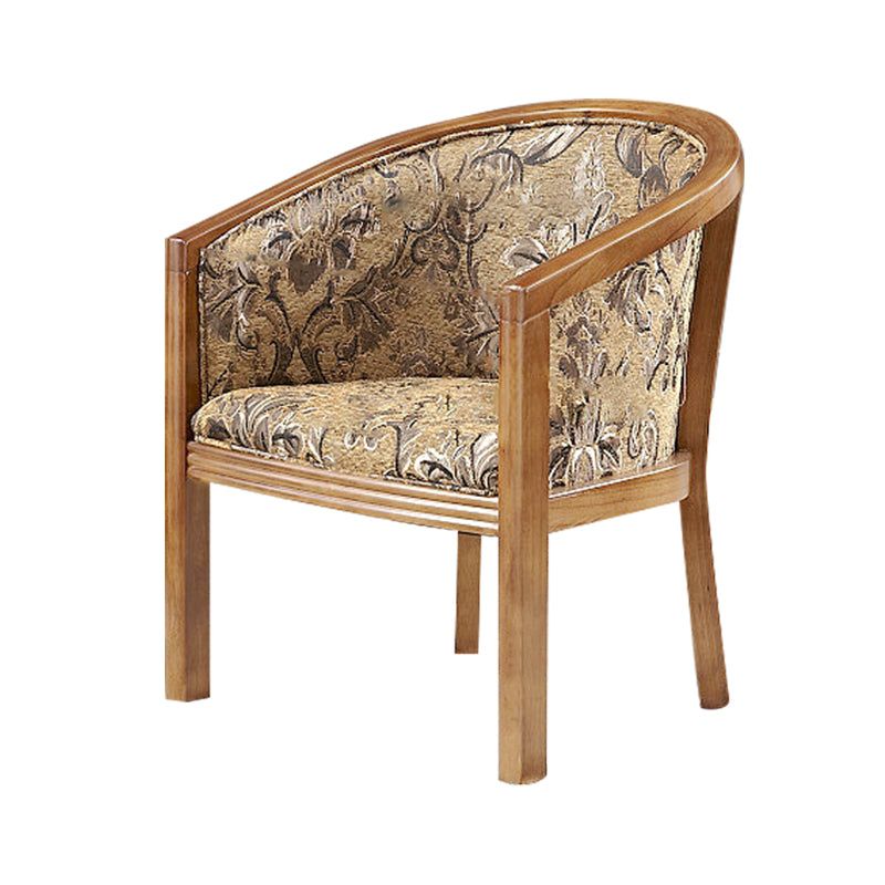 Traditional Style Dining Chair Upholstered Solid Wood Arm Chair for Hotel