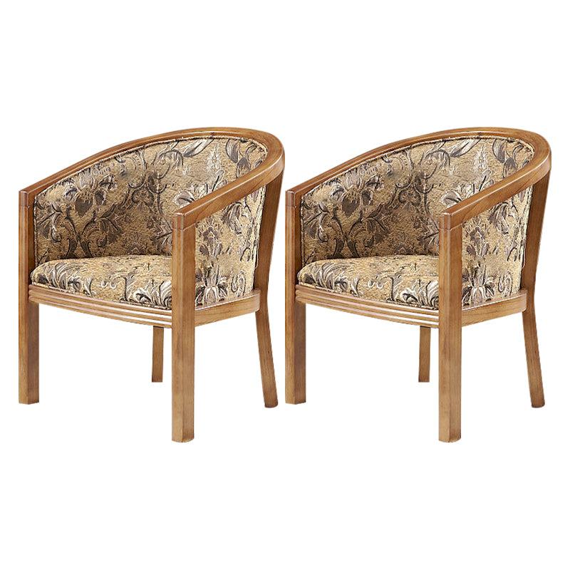 Traditional Style Dining Chair Upholstered Solid Wood Arm Chair for Hotel