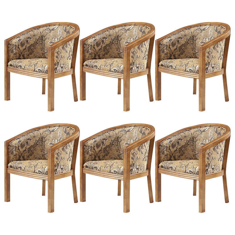 Traditional Style Dining Chair Upholstered Solid Wood Arm Chair for Hotel