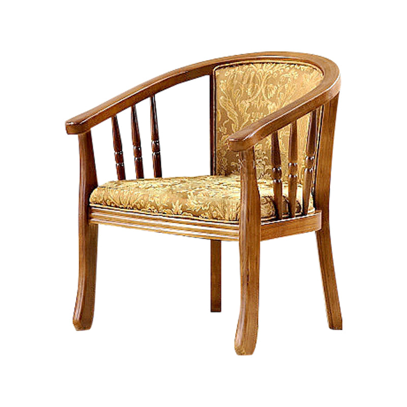 Traditional Style Dining Chair Upholstered Solid Wood Arm Chair for Hotel