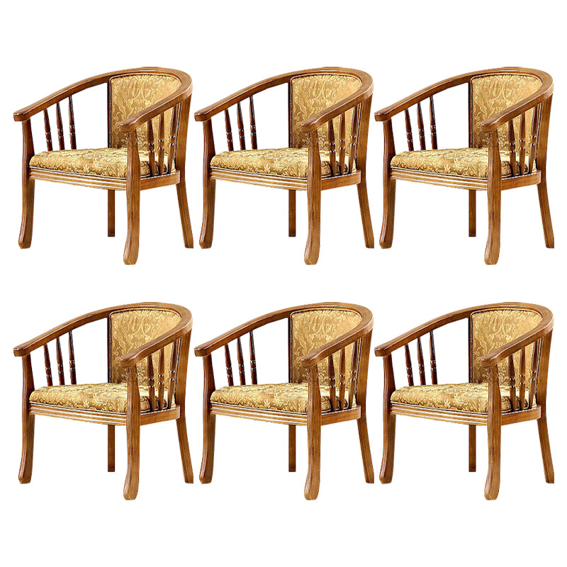 Traditional Style Dining Chair Upholstered Solid Wood Arm Chair for Hotel