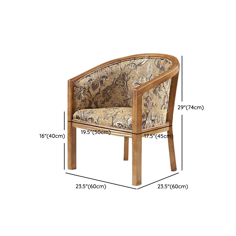 Traditional Style Dining Chair Upholstered Solid Wood Arm Chair for Hotel